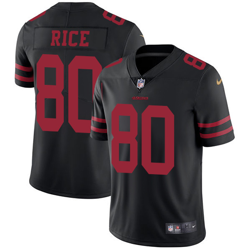 cheap giants î€€jerseysî€ 49ers #80 Jerry Rice Black Alternate Men\\â€™s ...